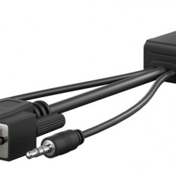 GOOBAY αντάπτορας VGA σε HDMI 61259, 3.5mm Jack, 1080p/60Hz, μαύρος