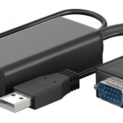 GOOBAY αντάπτορας VGA σε HDMI 61259, 3.5mm Jack, 1080p/60Hz, μαύρος