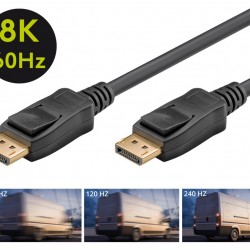 GOOBAY καλώδιο DisplayPort 61698, 8K/60Hz, 32.4 Gbps, 3m, μαύρο