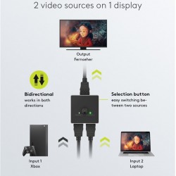 GOOBAY HDMI switch 58486, 2-in σε 1-out, 4K/60Hz, μαύρο