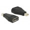 DELOCK αντάπτορας mini DisplayPort σε DisplayPort 65238, 4K/60Hz, μαύρος
