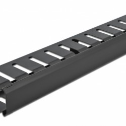 DELOCK cable management 66550 για rack 19"/1U, μεταλλικό, μαύρο