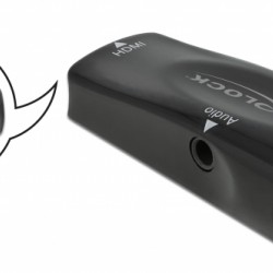 DELOCK αντάπτορας HDMI σε VGA 66560, με audio, 1080p/60Hz, μαύρος