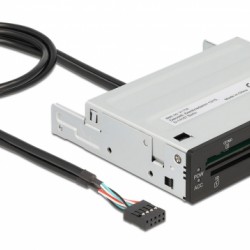 DELOCK USB 9-pin card reader 91708, CF/SD/XD/MS/Micro SD/USB, 3.5" bay