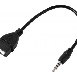 POWERTECH καλώδιο 3.5mm σε USB 2.0 female CAB-J055, 0.5m, μαύρο