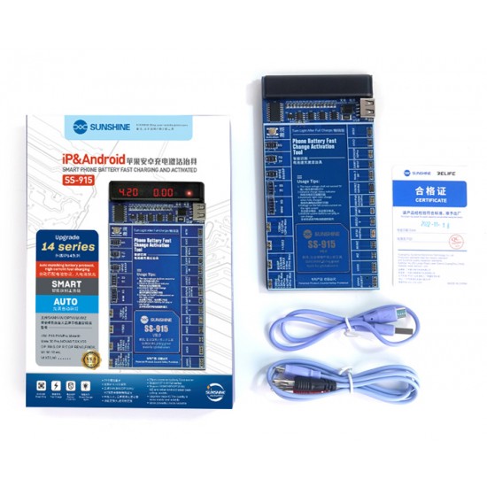 SUNSHINE tester μπαταριών SS-915 για Apple & Android smartphone, V9.0