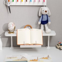 BRATECK ράφι παιδικού γραφείου E611 με βάση βιβλίου, 60x214x295mm, λευκό