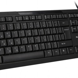 POWERTECH πληκτρολόγιο PT-1069, ενσύρματο, multimedia, EN/GR, μαύρο