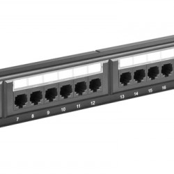 GOOBAY patch panel 93866 19"/1U, 24x ports, CAT 6 UTP, μαύρo