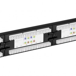 GOOBAY patch panel 93866 19"/1U, 24x ports, CAT 6 UTP, μαύρo