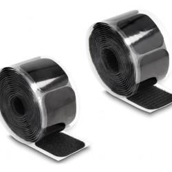 POWERTECH αυτοκόλλητα τύπου Velcro TIES-067 σε ρολό 5m, 45x50mm, μαύρο