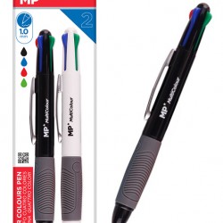MP στυλό διαρκείας PE250-1, με μύτη 1mm, 4 χρώματα, 2τμχ