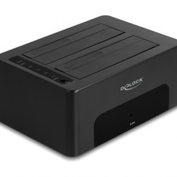 DELOCK docking station για 2.5" ή 3.5" SATA HDD/SSD 64187, 2 θέσεων, 5Gbps, clone/erase function, μαύρο