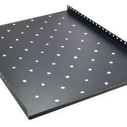 POWERTECH σταθερό ράφι για rack 19" NETW-0019, βάθος 650mm, μαύρο, 2τμχ