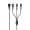 USAMS καλώδιο USB σε USB-C/Lightning/Micro USB US-SJ374, 10W, 1m, μαύρο