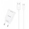 USAMS φορτιστής τοίχου T21OCMC01 με καλώδιο Micro USB, USB 2.1A, λευκός