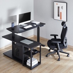 BRATECK ηλεκτρικό γραφείο S08-22DL-2, ρυθμιζόμενο ύψος, 136x120cm, μαύρο