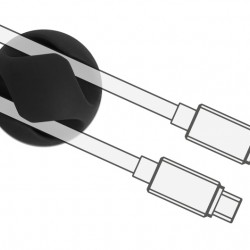 POWERTECH οργανωτές καλωδίων TIES-073, 2 θέσεις, Φ7mm, μαύρο, 10τμχ