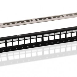 GOOBAY Keystone patch panel 95743, 19"/1U, 24x ports, μαύρo
