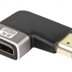 POWERTECH αντάπτορας HDMI 2.1 CAB-H157, 8K/60Hz, γωνιακός, μαύρος
