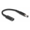 POWERTECH καλώδιο τροφοδοσίας CAB-UC069, USB-C σε 5.5x2.1mm, 15cm, μαύρο