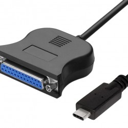 POWERTECH καλώδιο USB-C σε παράλληλη DB25 CAB-UC062, 1.8m, μαύρο