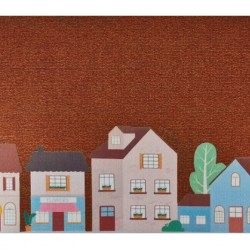 Πατάκι εισόδου HUH-0113, αντιολισθητικό, 40 x 60cm, καφέ