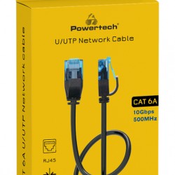 POWERTECH καλώδιο δικτύου PTR-0144 Cat 6a U/UTP, copper, slim, 3m, μαύρο