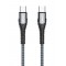 LDNIO καλώδιο USB-C σε USB-C LC101, 65W PD, 1m, γκρι