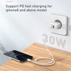 LDNIO καλώδιο Lightning σε USB-C LC121I, 30W PD, 1m, λευκό