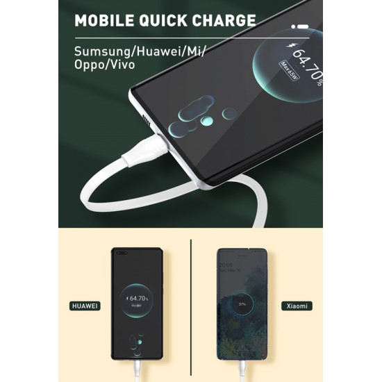 LDNIO καλώδιο USB-C σε USB-C LC131C, 65W PD, 1m, λευκό