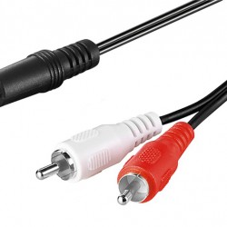 GOOBAY καλώδιο 3.5mm σε 2x RCA 51701, CU, 0.5m, μαύρο