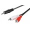 GOOBAY καλώδιο 3.5mm σε 2x RCA 51701, CU, 0.5m, μαύρο