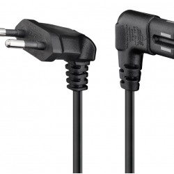 GOOBAY καλώδιο τροφοδοσίας Euro 97350, γωνιακό, 2x0.75 mm², 2m, μαύρο