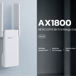 MERCUSYS range extender ME70X, Wi-Fi 6, 1800Mbps AX1800, Ver. 1.0