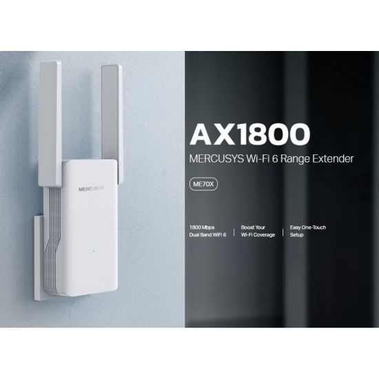 MERCUSYS range extender ME70X, Wi-Fi 6, 1800Mbps AX1800, Ver. 1.0