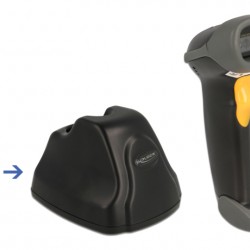 DELOCK barcode scanner 90550, 1D & 2D, ασύρματο, με βάση φόρτισης, μαύρο