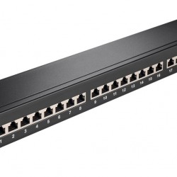 GOOBAY patch panel 90854, 19"/1U, 24x ports, CAT 6a STP, μαύρo