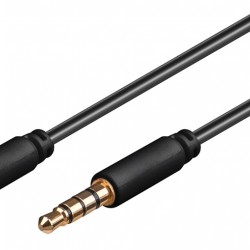 GOOBAY καλωδίου ήχου 3.5mm 63826, 4-pin, slim, CU, 1m, μαύρο