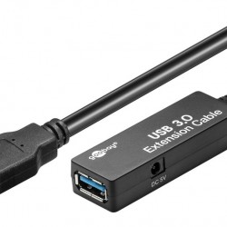 GOOBAY καλώδιο προέκτασης USB 3.0 95727, active, 5Gbps, 5m, μαύρο