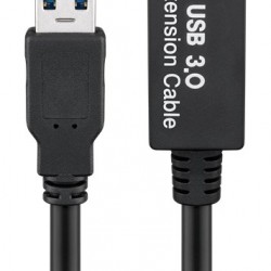 GOOBAY καλώδιο προέκτασης USB 3.0 95727, active, 5Gbps, 5m, μαύρο