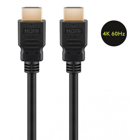 GOOBAY καλώδιο HDMI 2.0 60626, Ethernet, 4K/60Hz, 10.2 Gbps, 10m, μαύρο