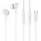 CELEBRAT earphones με μικρόφωνο D13, USB-C σύνδεση, Φ10mm, 1.2m, λευκά