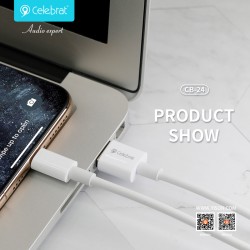 CELEBRAT καλώδιο USB-C σε USB CB-24C, 3A, 1.2m, λευκό