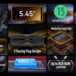 ULEFONE smartphone Armor X12 Pro, 5.45", 4/64GB, 4860mAh, IP68/IP69K, μαύρο