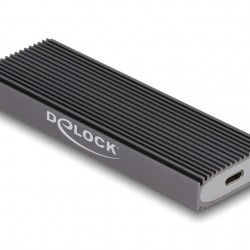 DELOCK θήκη για M.2 NVMe PCIe/SATA SSD 42019, tool free, 10Gbps, μαύρη