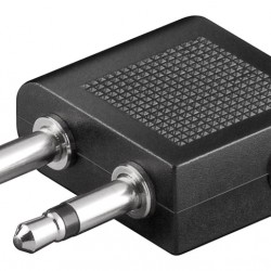 GOOBAY αντάπτορας 2x 3.5mm 2-pin σε 3.5 mm 3-pin 61004, μαύρο