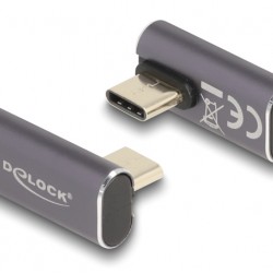 DELOCK αντάπτορας USB-C 60048, αρσενικό σε θηλυκό, 100W, 40Gbps, γκρι