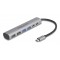 DELOCK USB hub 64232, 6x θυρών, 10Gbps, USB-C σύνδεση, γκρι