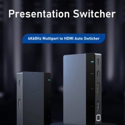 CABLETIME multi-port switch CT-PS41-GB1 σε HDMI, 4 σε 1, 4K/60Hz, γκρι